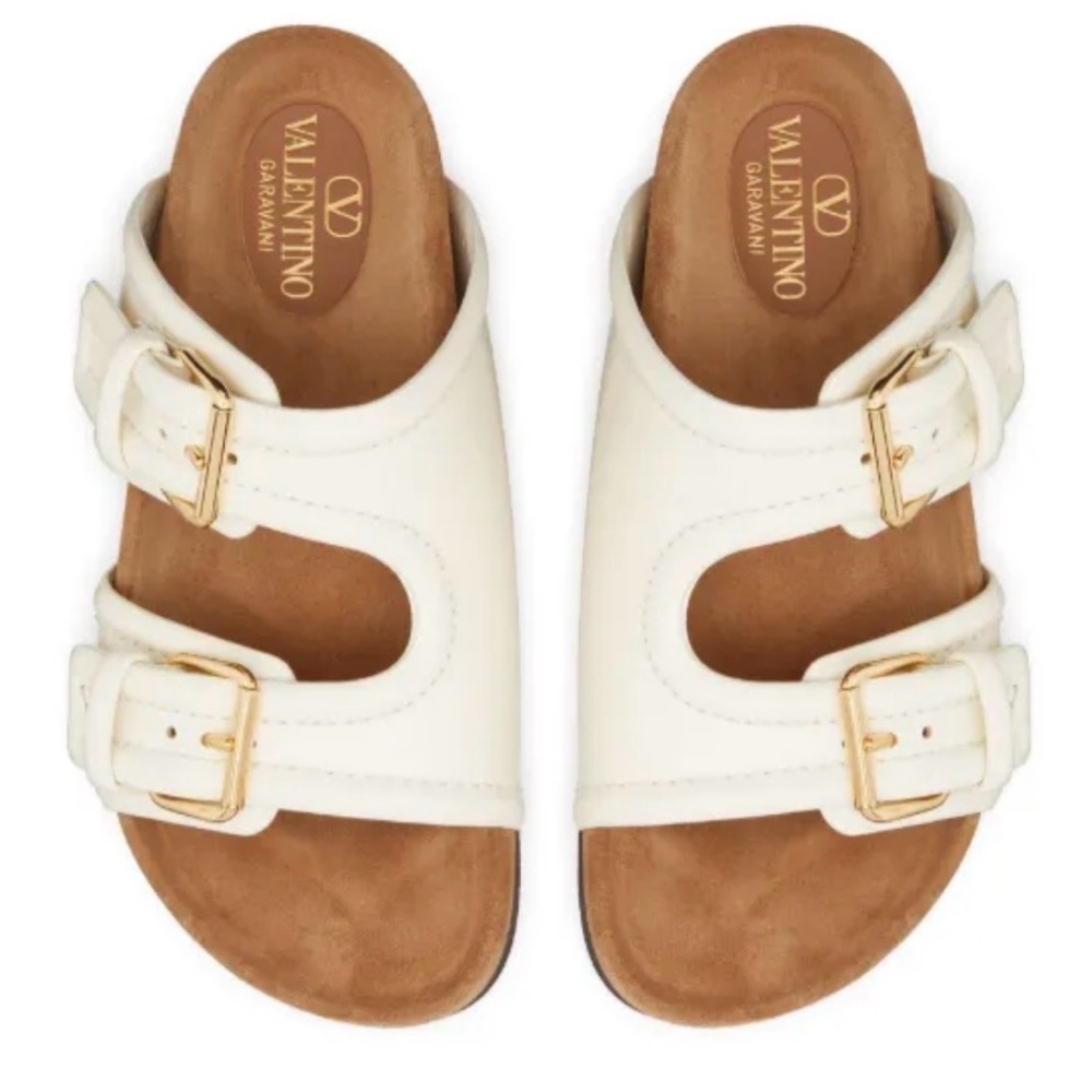 Valentino Garavani Anywhere Slide Sandal White Calf Leather New Sz 37 (7)